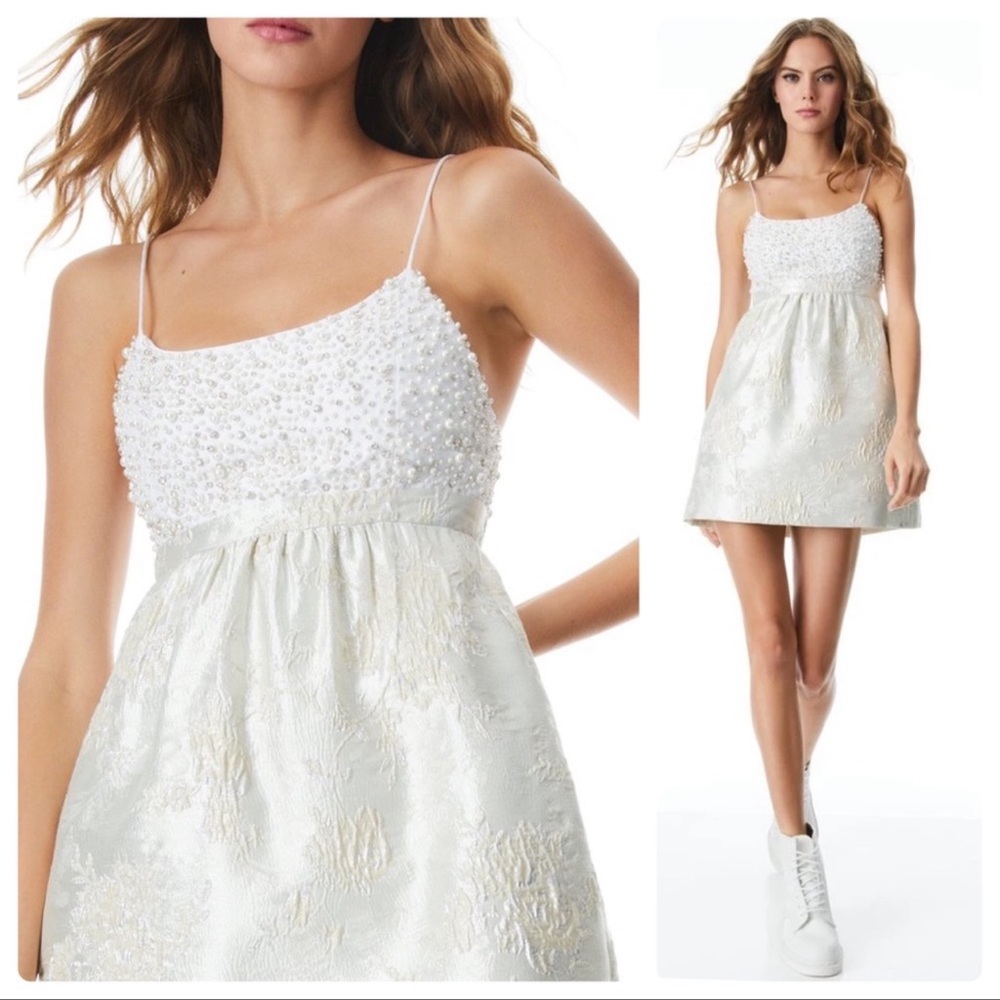 ALICE + OLIVIA Tibbi Embellished Baby Doll Dress